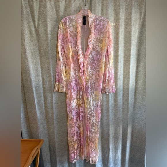 Teatro Dei Sogni by Beppe Bondi Gold and Cream Textured Robe size 14 - Picture 4 of 15